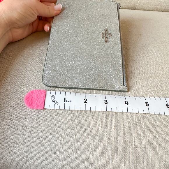 Coach Sparkle Silver Large Wristlet Clutch Wallet - Picture 8 of 8